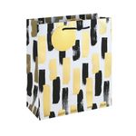 Mono Paint Strokes Gift Bag Medium White Pack of 12 37010-3C