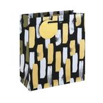 Mono Paint Strokes Gift Bag Medium Black Pack of 12 37013-3C
