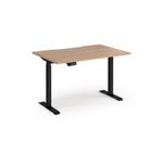 Elev8 Contract 1200w Straight Sit-stand Desk 1200mm x 800mm - Black Frame, Beech Top