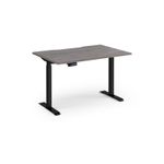 Elev8 Contract 1200w Straight Sit-stand Desk 1200mm x 800mm - Black Frame, Grey Oak Top