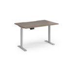 Elev8 Contract 1200w Straight Sit-stand Desk 1200mm x 800mm - Silver Frame, Nebraska Oak