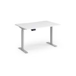 Elev8 Contract 1200w Straight Sit-stand Desk 1200mm x 800mm - Silver Frame, White Top