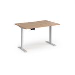 Elev8 Contract 1200w Straight Sit-stand Desk 1200mm x 800mm - White Frame, Beech Top