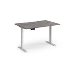 Elev8 Contract 1200w Straight Sit-stand Desk 1200mm x 800mm - White Frame, Grey Oak Top