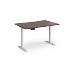 Elev8 Contract 1200w Straight Sit-stand Desk 1200mm x 800mm - White Frame, Walnut Top