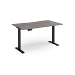 Elev8 Contract 1400w Straight Sit-stand Desk 1400mm x 800mm - Black Frame, Grey Oak Top