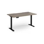 Elev8 Contract 1400w Straight Sit-stand Desk 1400mm x 800mm - Black Frame, Nebraska Oak