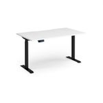 Elev8 Contract 1400w Straight Sit-stand Desk 1400mm x 800mm - Black Frame, White Top
