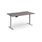 Elev8 Contract 1400w Straight Sit-stand Desk 1400mm x 800mm - Silver Frame, Grey Oak Top