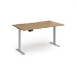 Elev8 Contract 1400w Straight Sit-stand Desk 1400mm x 800mm - Silver Frame, Oak Top