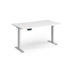 Elev8 Contract 1400w Straight Sit-stand Desk 1400mm x 800mm - Silver Frame, White Top