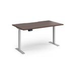 Elev8 Contract 1400w Straight Sit-stand Desk 1400mm x 800mm - Silver Frame, Walnut Top