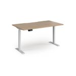 Elev8 Contract 1400w Straight Sit-stand Desk 1400mm x 800mm - White Frame, Kendal Oak Top
