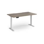 Elev8 Contract 1400w Straight Sit-stand Desk 1400mm x 800mm - White Frame, Nebraska Oak