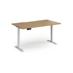 Elev8 Contract 1400w Straight Sit-stand Desk 1400mm x 800mm - White Frame, Oak Top