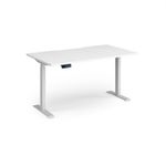 Elev8 Contract 1400w Straight Sit-stand Desk 1400mm x 800mm - White Frame, White Top
