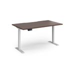 Elev8 Contract 1400w Straight Sit-stand Desk 1400mm x 800mm - White Frame, Walnut Top