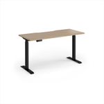 Elev8 Contract 1400w Straight Sit-stand Desk 1400mm x 600mm - Black Frame, Kendal Oak Top