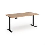 Elev8 Contract 1600w Straight Sit-stand Desk 1600mm x 800mm - Black Frame, Beech Top