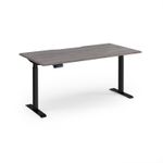 Elev8 Contract 1600w Straight Sit-stand Desk 1600mm x 800mm - Black Frame, Grey Oak Top