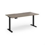 Elev8 Contract 1600w Straight Sit-stand Desk 1600mm x 800mm - Black Frame, Nebraska Oak