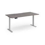 Elev8 Contract 1600w Straight Sit-stand Desk 1600mm x 800mm - Silver Frame, Grey Oak Top
