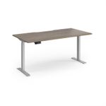 Elev8 Contract 1600w Straight Sit-stand Desk 1600mm x 800mm - Silver Frame, Nebraska Oak