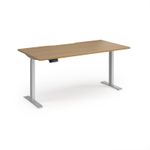 Elev8 Contract 1600w Straight Sit-stand Desk 1600mm x 800mm - Silver Frame, Oak Top