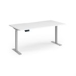 Elev8 Contract 1600w Straight Sit-stand Desk 1600mm x 800mm - Silver Frame, White Top