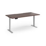 Elev8 Contract 1600w Straight Sit-stand Desk 1600mm x 800mm - Silver Frame, Walnut Top
