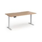 Elev8 Contract 1600w Straight Sit-stand Desk 1600mm x 800mm - White Frame, Beech Top