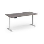 Elev8 Contract 1600w Straight Sit-stand Desk 1600mm x 800mm - White Frame, Grey Oak Top