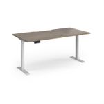 Elev8 Contract 1600w Straight Sit-stand Desk 1600mm x 800mm - White Frame, Nebraska Oak