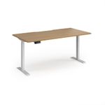 Elev8 Contract 1600w Straight Sit-stand Desk 1600mm x 800mm - White Frame, Oak Top