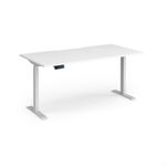 Elev8 Contract 1600w Straight Sit-stand Desk 1600mm x 800mm - White Frame, White Top