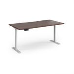 Elev8 Contract 1600w Straight Sit-stand Desk 1600mm x 800mm - White Frame, Walnut Top