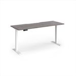 Elev8 Contract 1600w Straight Sit-stand Desk 1600mm x 600mm - White Frame, Grey Oak Top