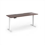 Elev8 Contract 1600w Straight Sit-stand Desk 1600mm x 600mm - White Frame, Walnut Top