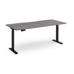 Elev8 Contract 1800w Straight Sit-stand Desk 1800mm x 800mm - Black Frame, Grey Oak Top