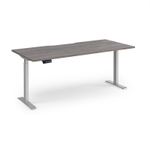 Elev8 Contract 1800w Straight Sit-stand Desk 1800mm x 800mm - Silver Frame, Grey Oak Top