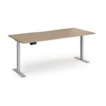 Elev8 Contract 1800w Straight Sit-stand Desk 1800mm x 800mm - Silver Frame, Kendal Oak Top