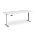 Elev8 Contract 1800w Straight Sit-stand Desk 1800mm x 800mm - Silver Frame, White Top