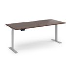Elev8 Contract 1800w Straight Sit-stand Desk 1800mm x 800mm - Silver Frame, Walnut Top
