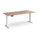 Elev8 Contract 1800w Straight Sit-stand Desk 1800mm x 800mm - White Frame, Beech Top