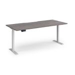 Elev8 Contract 1800w Straight Sit-stand Desk 1800mm x 800mm - White Frame, Grey Oak Top