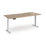 Elev8 Contract 1800w Straight Sit-stand Desk 1800mm x 800mm - White Frame, Kendal Oak Top