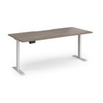 Elev8 Contract 1800w Straight Sit-stand Desk 1800mm x 800mm - White Frame, Nebraska Oak