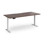 Elev8 Contract 1800w Straight Sit-stand Desk 1800mm x 800mm - White Frame, Walnut Top