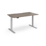 Elev8 Luxe Straight Sit-Stand Desk 1400mm x 800mm - Silver Frame / Nebraska Oak Top
