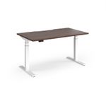 Elev8 Luxe Straight Sit-Stand Desk 1400mm x 800mm - White Frame / Walnut Top